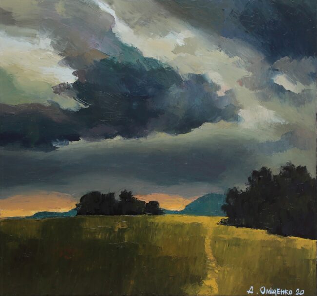 Alexandr Onishenko Painting Landscape in Night Garb Oil on Canvas