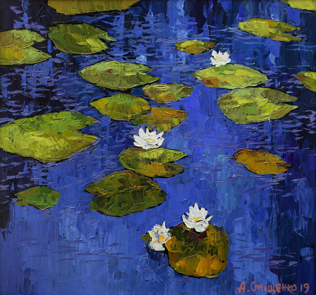 Alexandr Onishenko Painting Lily Pond Oil on Canvas