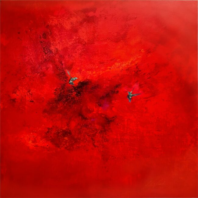 Greg Ragland Painting Broadbill Red Acrylic on Canvas