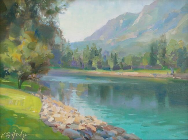 Kathleen Hudson Painting Morning at the Broadmoor Commission Oil on Linen