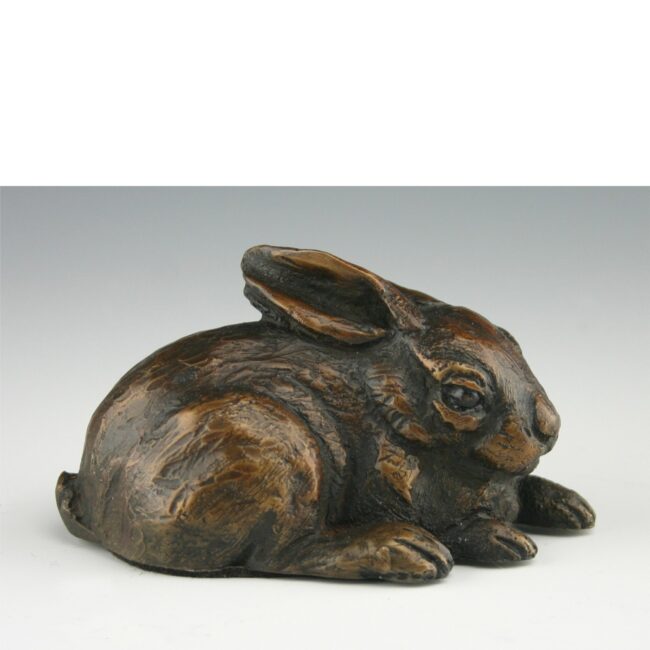 Mark Dziewior Sculpture Baby Bunny- Traditional Patina Bronze