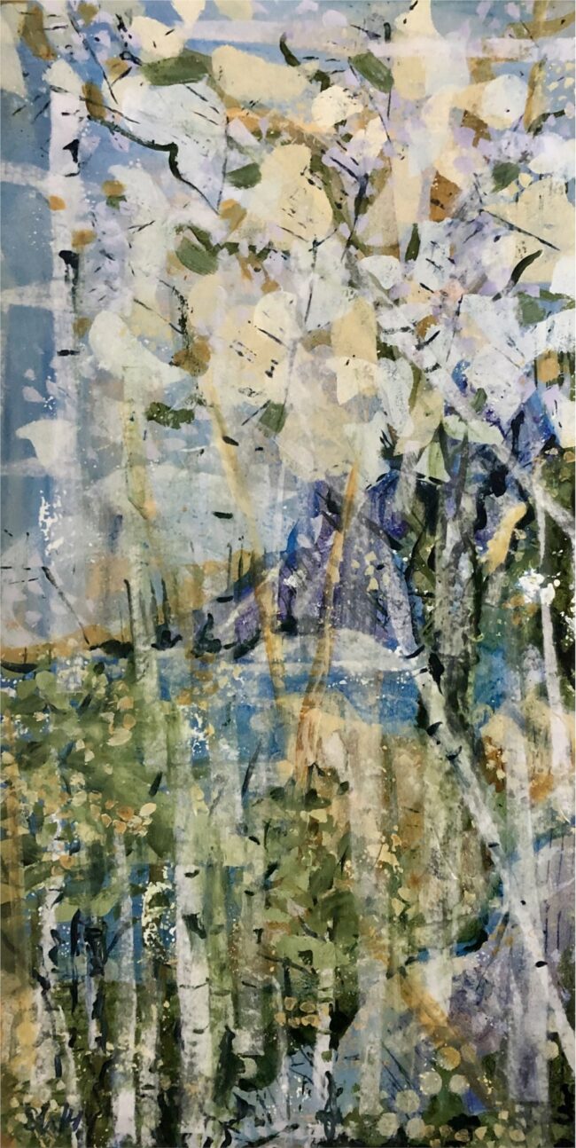 Sara Ware Howsam Painting Mountain Spring #3 Acrylic and Mixed Media on Paper