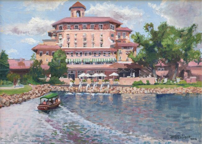Rita Pacheco Painting Broadmoor Boating Oil on Board
