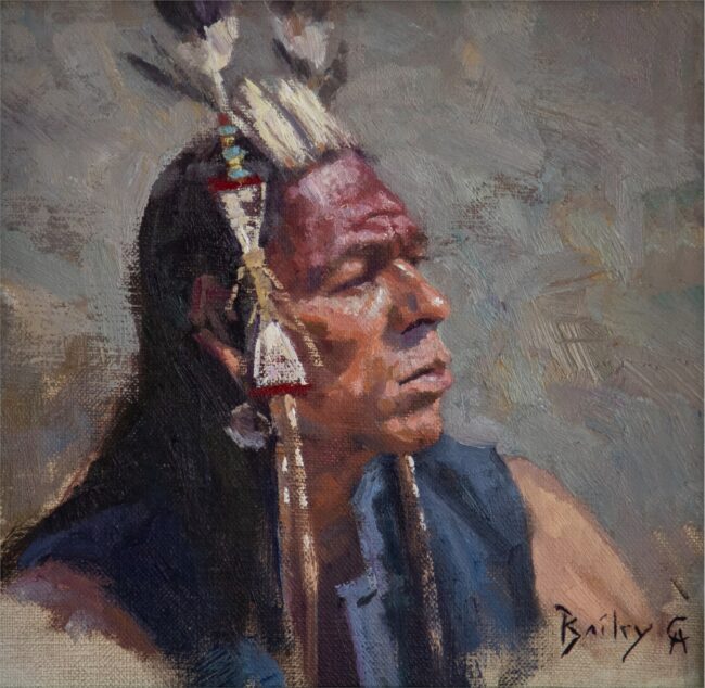 Brandon Bailey CA Painting Crow Scout Oil on Canvas