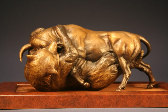 Chris Navarro Sculpture Duality Of The Bull And Bear Bronze