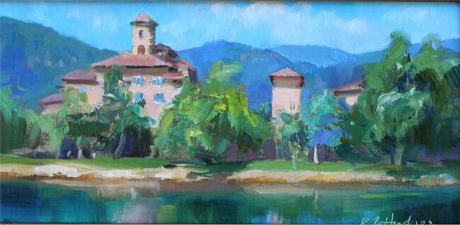 Kathleen Hudson Painting Broadmoor Panorama Oil on Panel