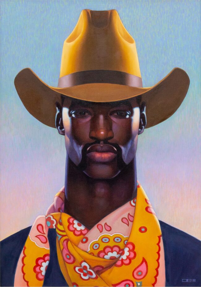 Thomas Blackshear II Painting Neon Cowboy Oil on Canvas