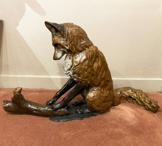 Andrea Wilkinson Sculpture Fox Hunt Bronze