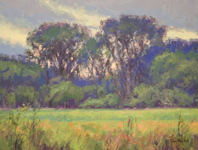 Kami Mendlik Painting Morning on the Marsh Oil on Canvas