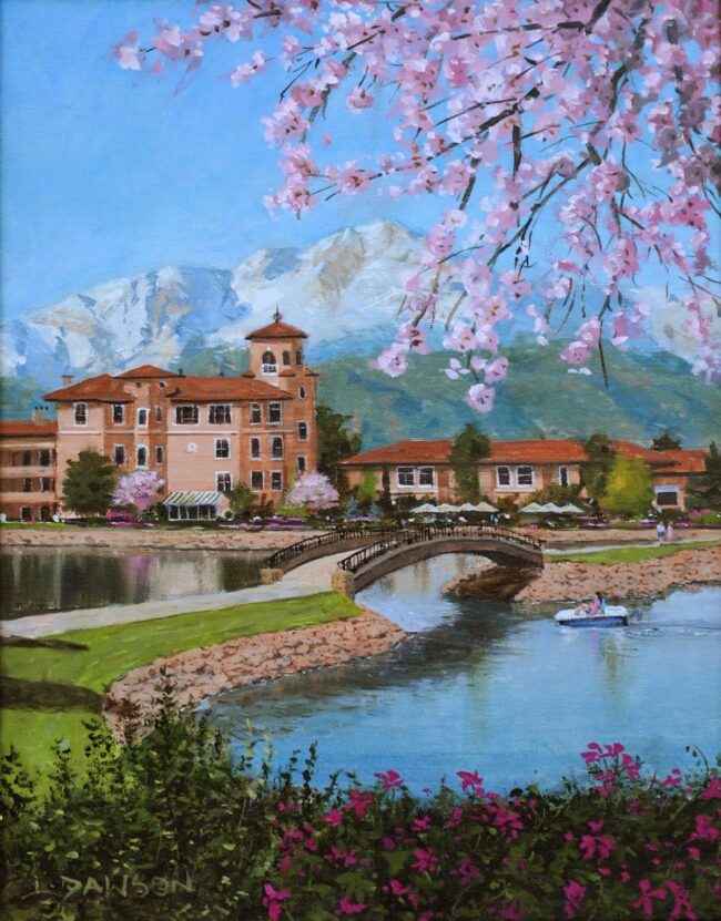 Lindsay Dawson Painting Broadmoor Spring Oil on Panel