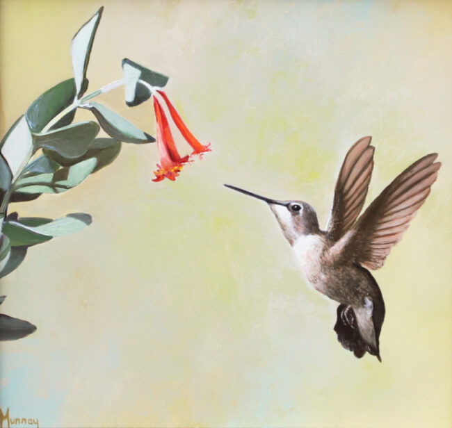 Karla Murray Painting Hummingbird Dance Oil on Board