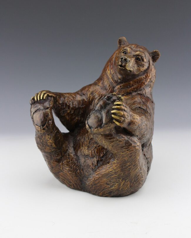 Mark Dziewior Sculpture Yoga Bear Bronze