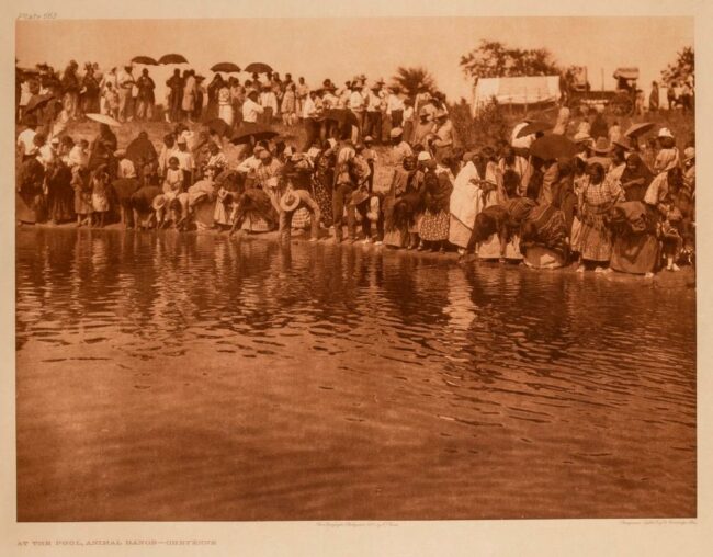 Edward S Curtis Photography At the Pool-Animal Dance Southern Cheyenne Photogravure