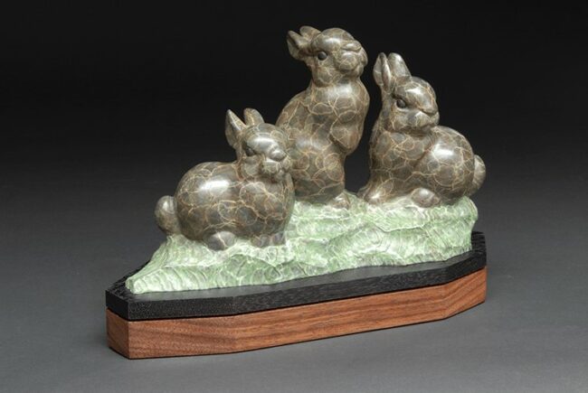 Gerald Balciar Sculpture Bunny Buddies Bronze