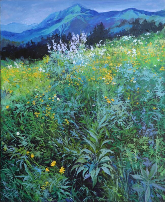 Martha Mans Painting Rocky Mountain Greens (Kebler Pass) Oil on Canvas
