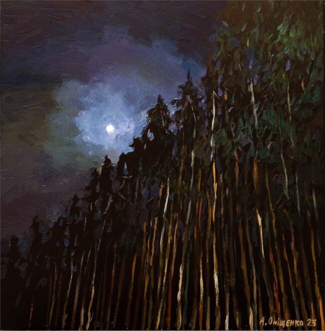 Alexandr Onishenko Painting Full Moon Oil on Canvas