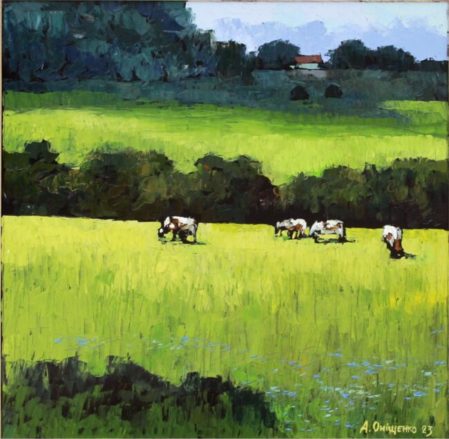 Alexandr Onishenko Painting Lonely Herd Oil on Canvas
