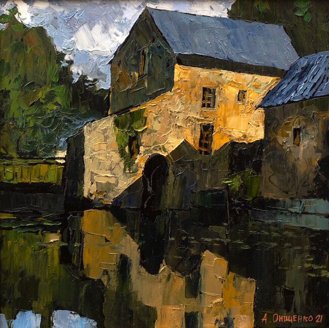 Alexandr Onishenko Painting Moulin Du David Craon Oil on Canvas
