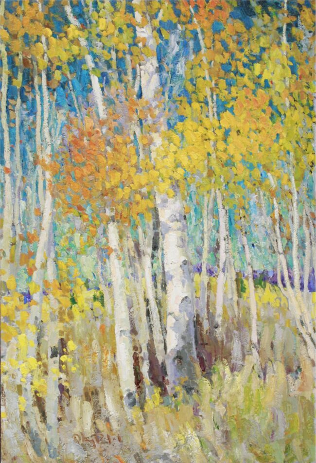 Gregory Packard Painting Autumn Sun Oil on Panel