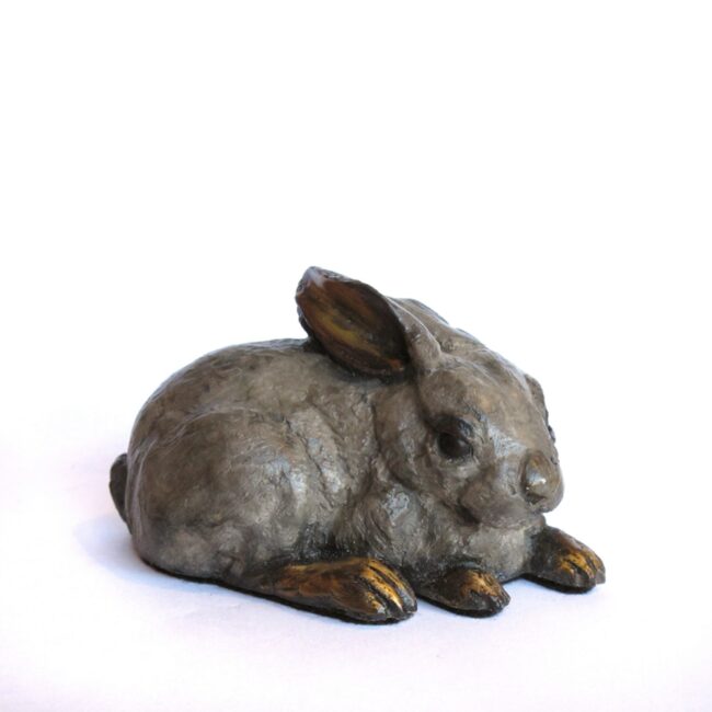 Mark Dziewior Sculpture Baby Bunny - Grey Patina Bronze