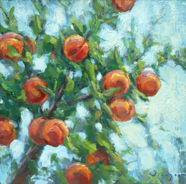 Seth Winegar Painting Peach Tree Days Oil on Panel