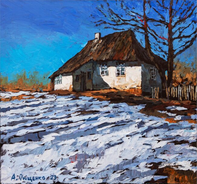 Alexandr Onishenko Painting Solitude in the Snow Oil on Canvas
