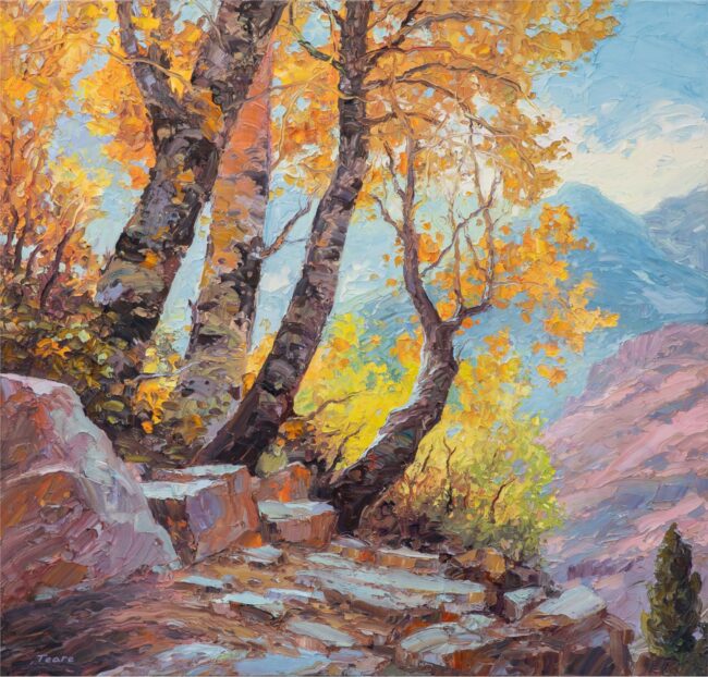 Brad Teare Painting Alpine Vista Oil on Canvas