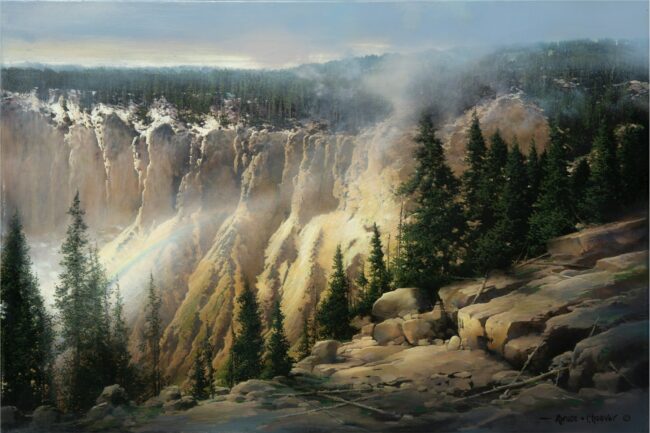 Bruce Cheever Painting Mist of the Yellowstone Oil on Linen