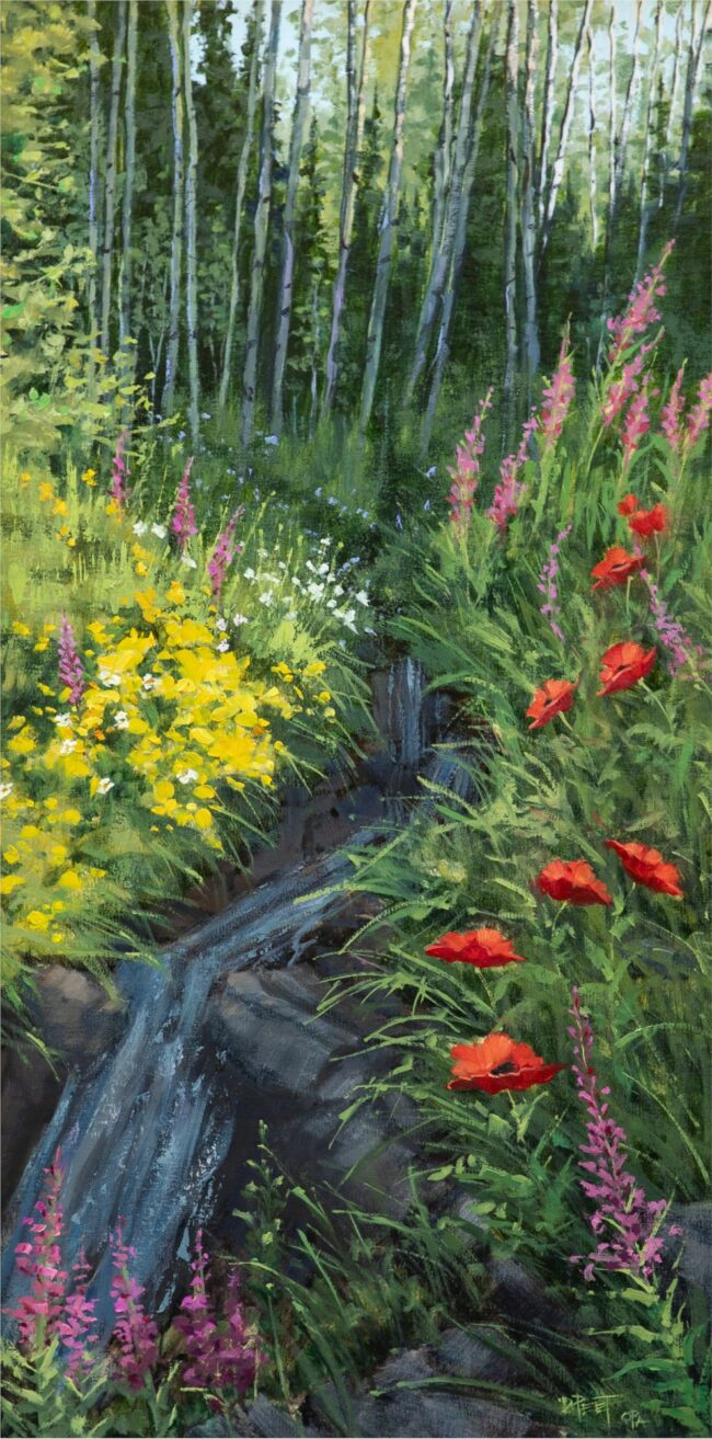 Darcie Peet Painting Tumbling Through The Garden Oil on Linen