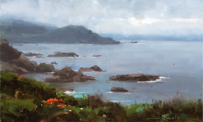 Dave Santillanes CA Painting California Coast Oil on Panel