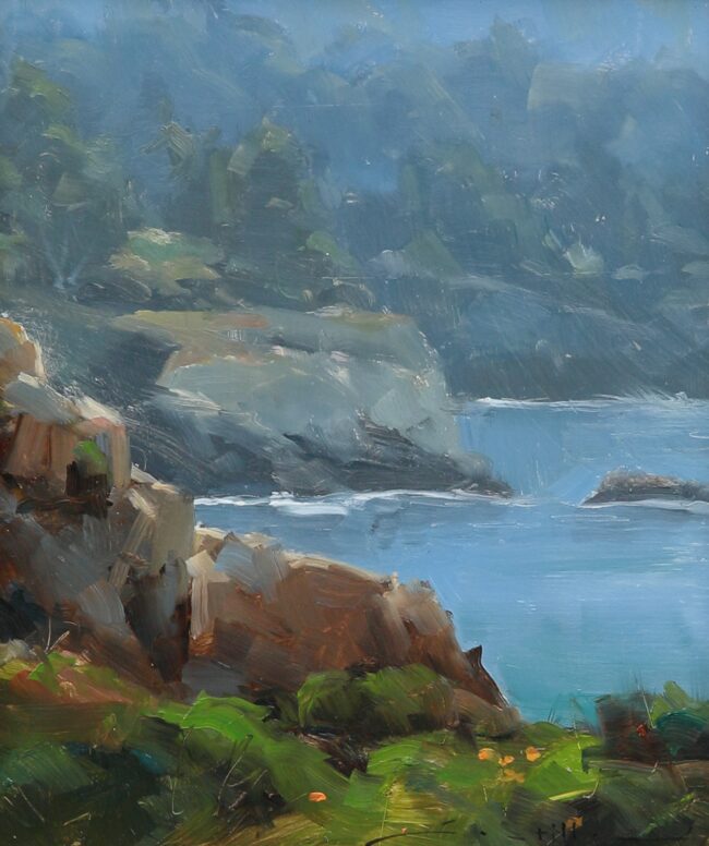 Dave Santillanes CA Painting Point Lobos Oil on Panel