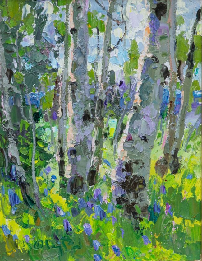 Gregory Packard Painting Lupine Oil on Panel