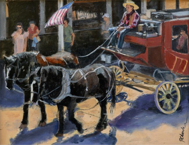Jacqueline Chanda Painting The Stagecoach Oil on Panel