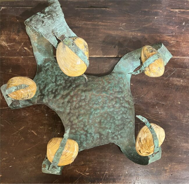James Ivy Sculpture Star Bronze Mixed Fossils
