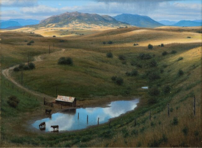 Joseph McGurl Painting Ranchlands After the Rain Oil on Linen
