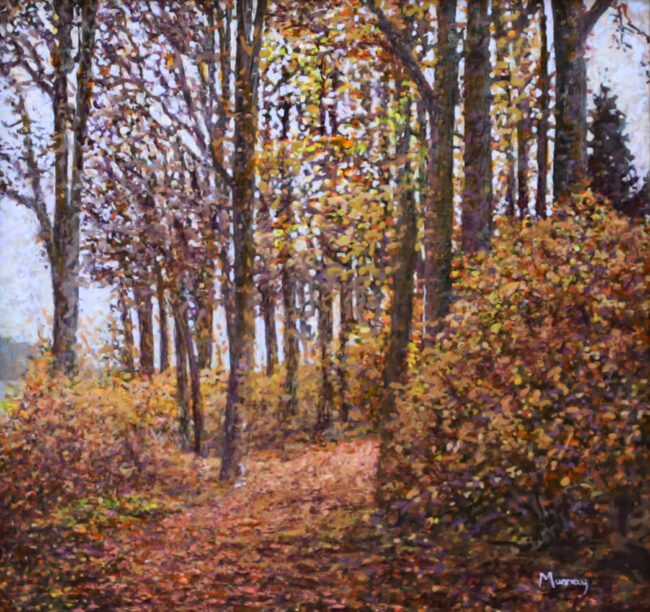 Karla Murray Painting Lakeside Path Oil on Board