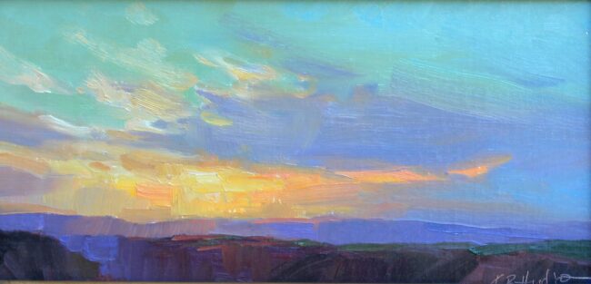 Kathleen Hudson Painting Sunset Over Canyon De Chelly Oil on Linen