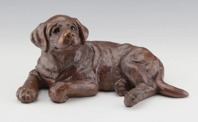 Mark Dziewior Sculpture Just Chillin' - Chocolate Patina Bronze From Foundry