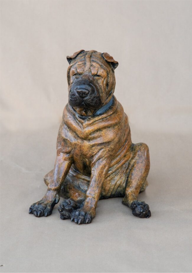 Mark Dziewior Sculpture Shar Pei Bronze