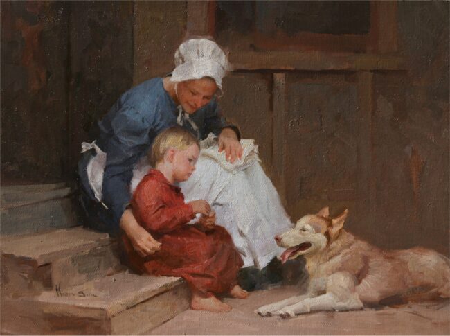 Mian Situ Painting Playmates Oil on Linen