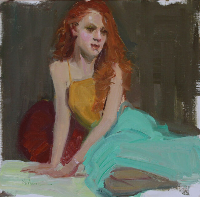 Nancy Chaboun Painting The Redhead Unframed Oil Sketch