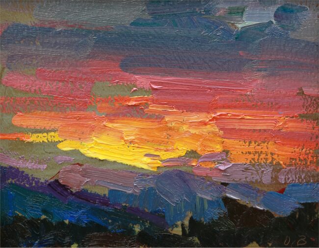 Ovanes Berberian Painting Late Sunset Oil on Panel