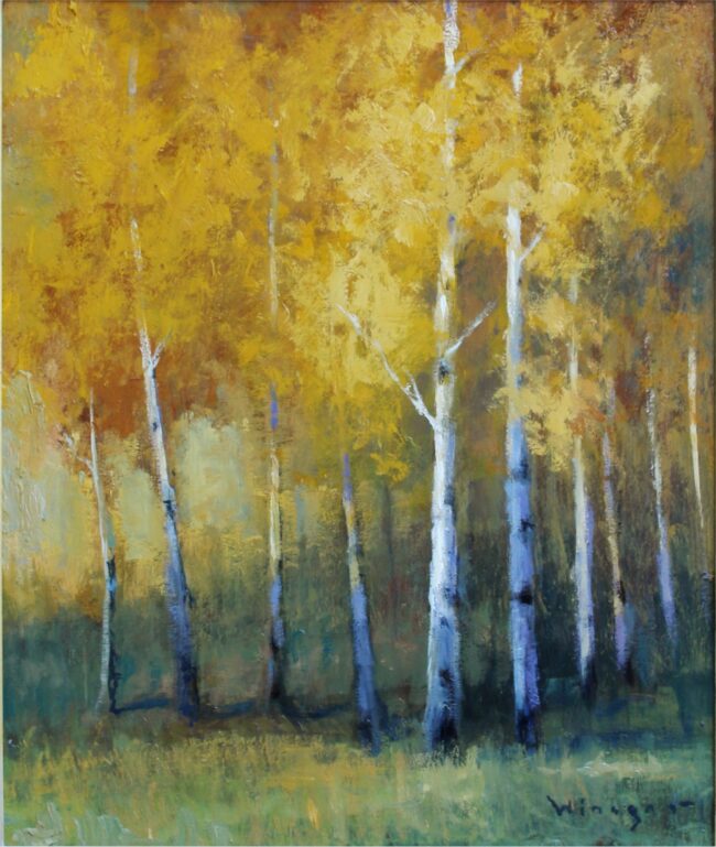 Seth Winegar Painting Aspen Grove Oil on Panel