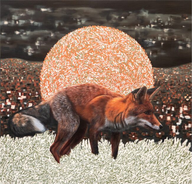 Andrada Trapnell Painting Fox's Tale Oil and Acrylic on Board