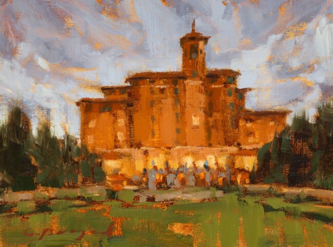 Chula Beauregard Painting Broadmoor at Sunset Oil on Linen