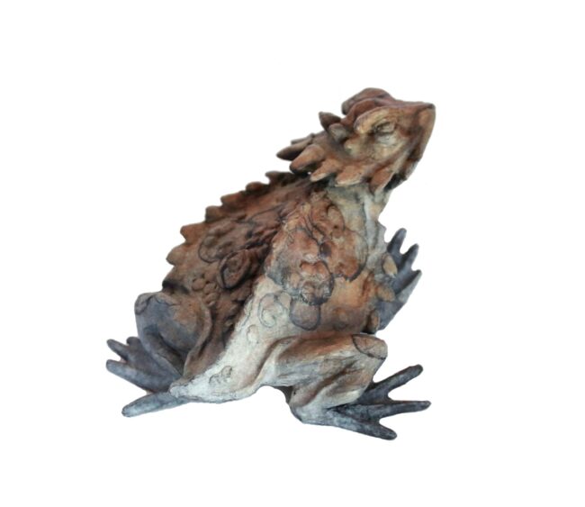 Dan Chen Sculpture Horned Toad Lizard A Bronze
