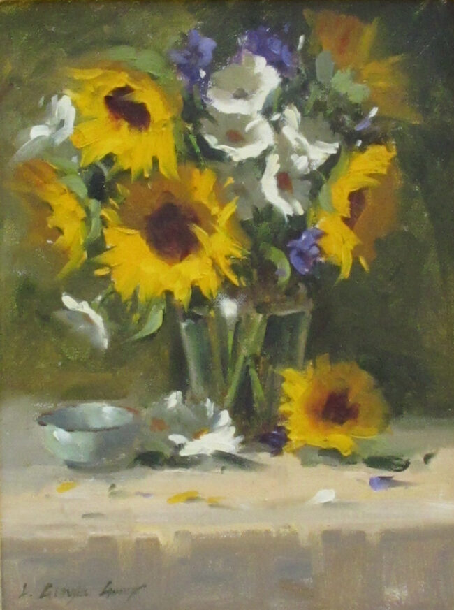 Linda Glover Gooch Painting Sunflower Still Life Oil on Canvas