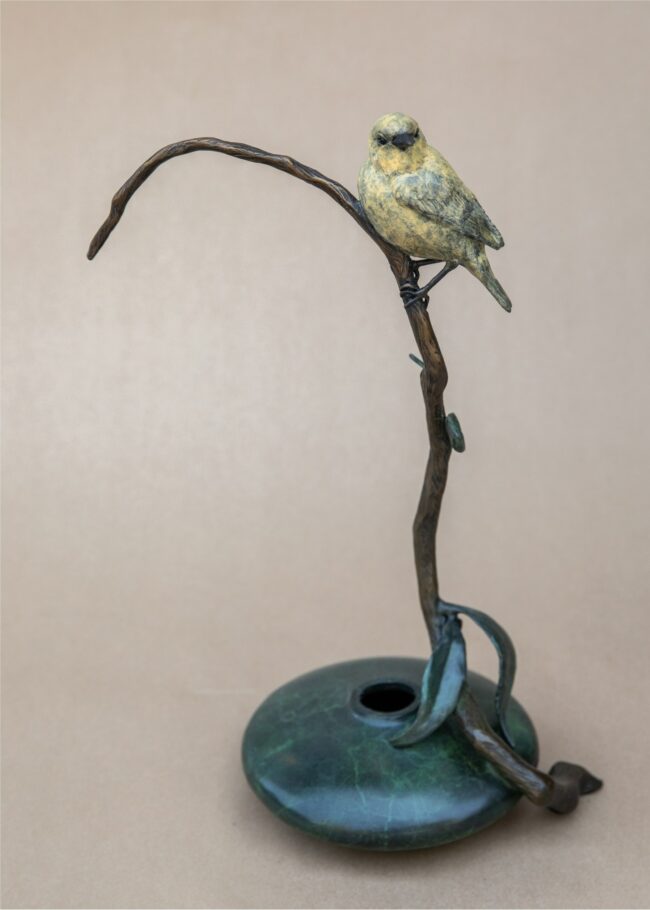 Melissa Cooper Sculpture Yellow Warbler Bronze
