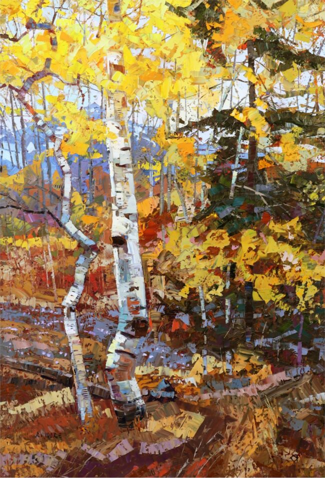 Robert Moore Painting Standing Tall Oil on Canvas