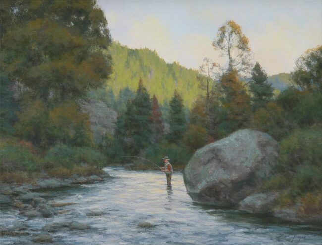 Scott Yeager Painting The Boulder Pool Oil on Canvas